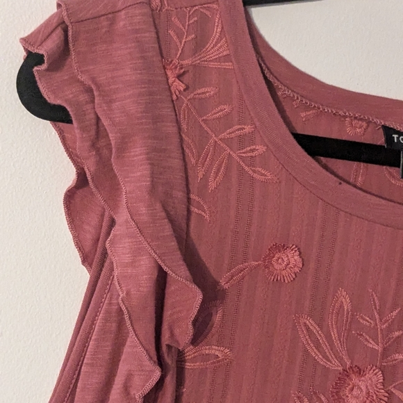 Torrid Pink Floral Ruffle Blouse Size 2 (18/20) - Picture 8 of 9